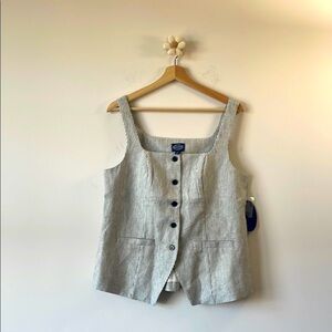 Scoop Gray Button-Front Women's Top